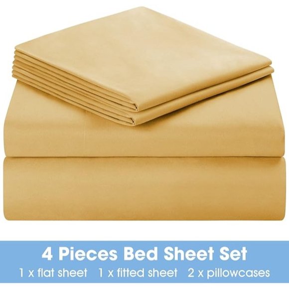 4 Pieces Microfiber Bed Sheet Set - 15 Inch Deep Pocket Sheets, Wrinkle … - Picture 4 of 9